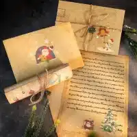 6 pièces Vintage Noël papier à lettre avec enveloppe