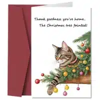 Carte de vœux de Noël amusante, pour amoureux des chats