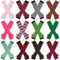 Gants longs tricotés sans doigts de Noël