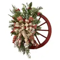 Couronne de ferme vintage de Noël à piles